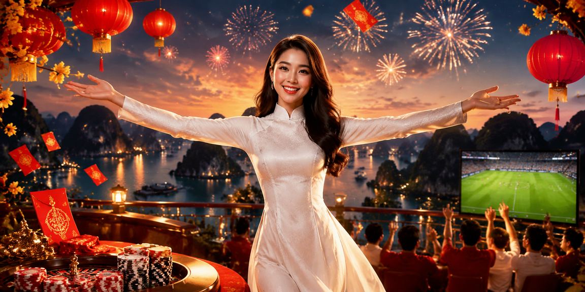 Phụ nữ mặc áo dài nhận phong bì đỏ may mắn tại Vịnh Hạ Long – trải nghiệm thưởng trên app di động