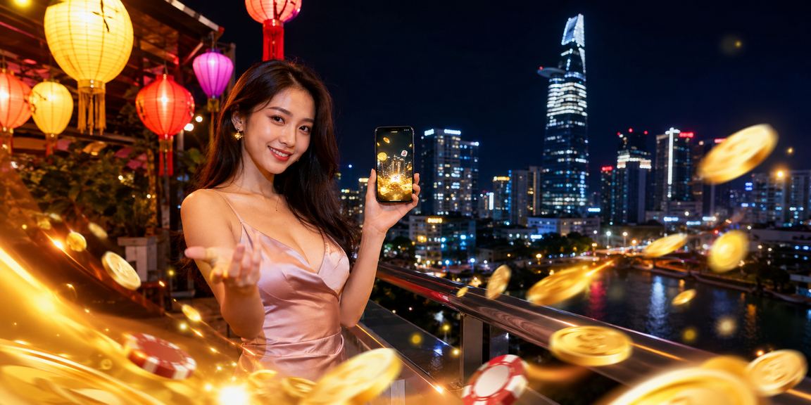 Người chơi bài và đèn lồng trang trí tại TP Hồ Chí Minh – không khí giải trí casino trực tuyến