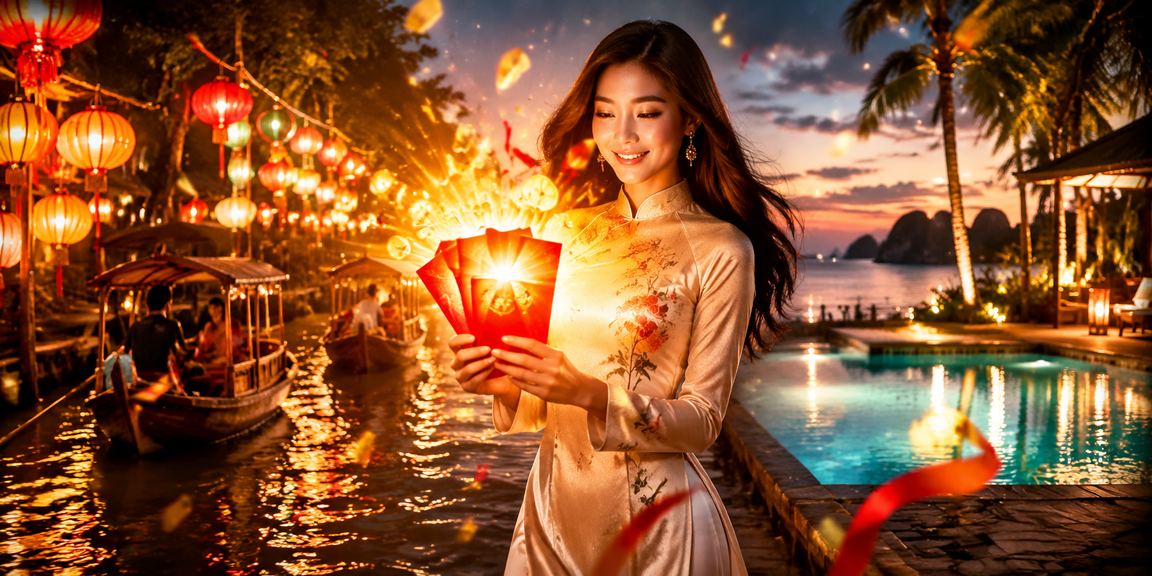 Phong bì đỏ khuyến mãi tại chợ đêm Đồng bằng sông Cửu Long – không khí thưởng tết trên 282